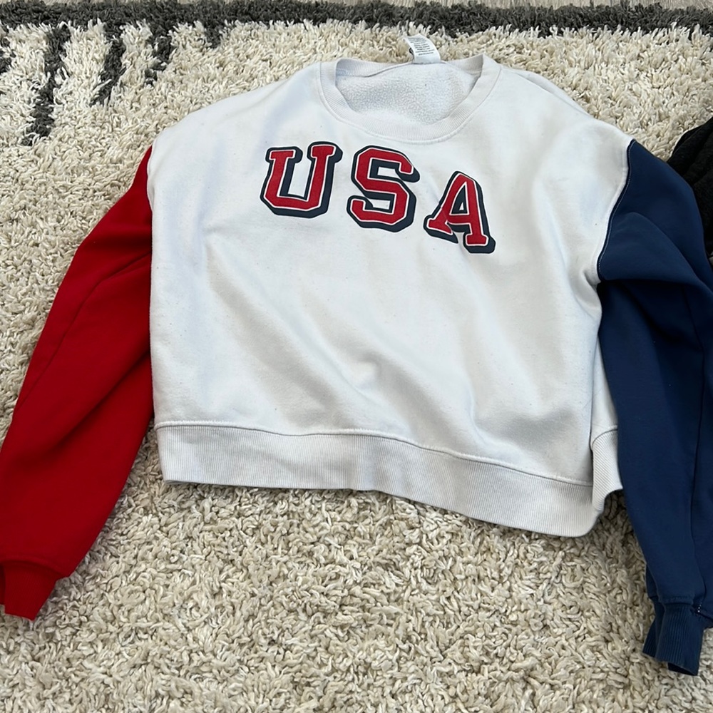 Usa Cropped Sweatshirt